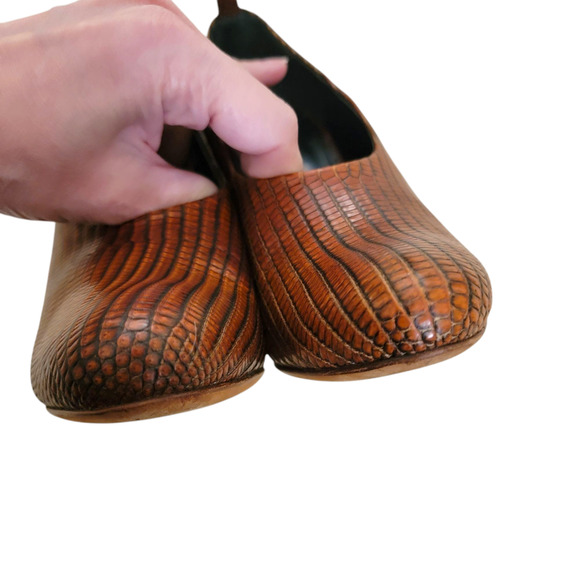 Celine Brown Lizard Platform Ankle Strap Heels Pumps 36.5 (US 6.5) Phoebe Philo - Picture 6 of 12